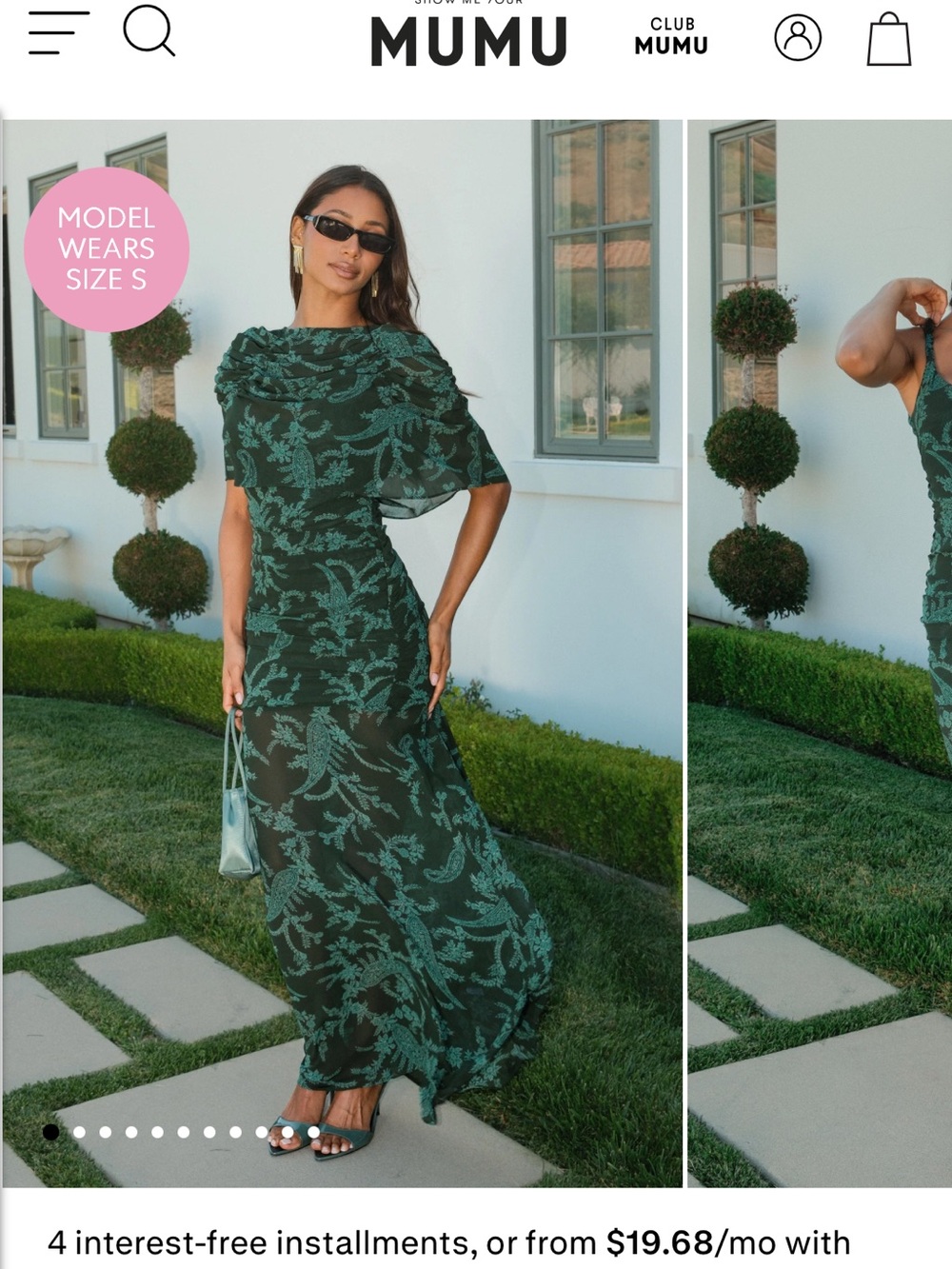 Show Me Your MuMu Dark Green Floral Maxi Dress